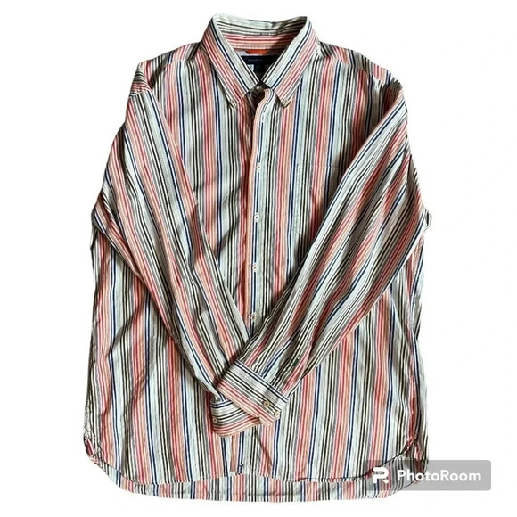 Tommy Hilfiger mens button down striped cotton shirt size XL - Picture 1 of 8